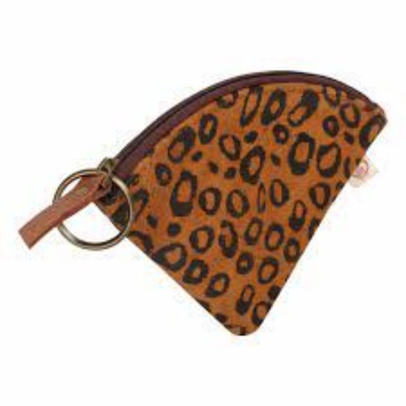 NWT VAAN & CO. SAMOSA LEATHER COIN PURSE CHEETAH & BLACK - Picture 2 of 7